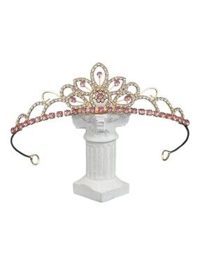 Pink Rhinestone Tiara Headband - Elegant Crystal Accent